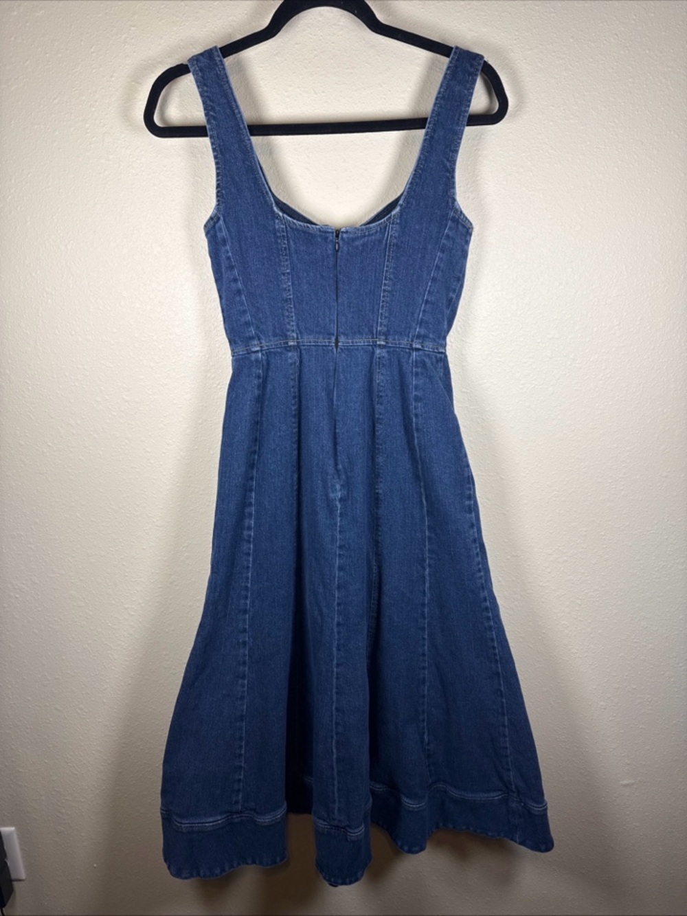 Jason Wu Fit and Flare Denim Midi Dress Sweetheart Neckline Size 0 Western Rodeo - Picture 7 of 12